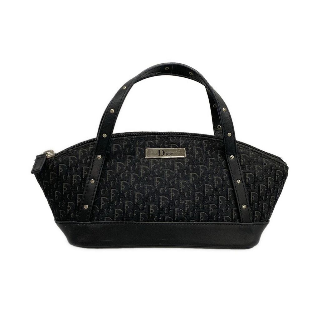 DIOR Christian Trotter Handbag Black Leather